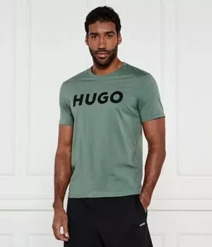 Футболка синего цвета Regular fit Hugo, зеленый