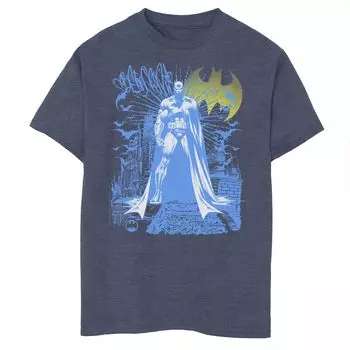 Футболка синего оттенка с портретом и рисунком Бэтмена для мальчиков 8–20 лет Licensed Character