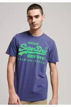 Футболка – синяя – стандартного кроя SUPERDRY, синий