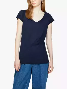 Футболка SISLEY V-Neck Cotton Blend, синий