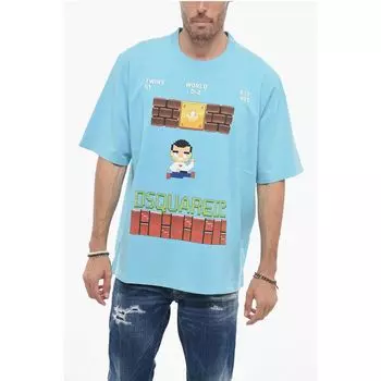Футболка Skater Fit с графическим принтом Dsquared2, Light Blue
