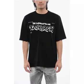 Футболка Skater Fit с контрастным принтом Dsquared2, Black