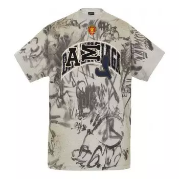 Футболка skater graffiti t-shirt 'heather grey' Balenciaga, серый