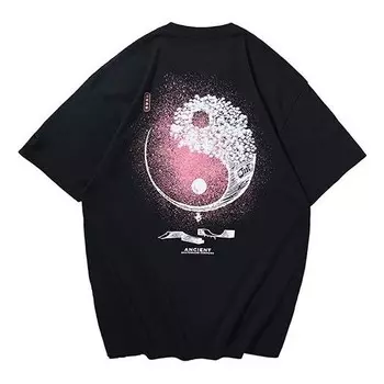 Футболка скейтбординг инь янь графика свободный крой футболка Li-Ning, черный