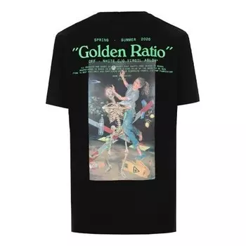 Футболка skeleton character printing short sleeve ordinary version black Off-White, черный