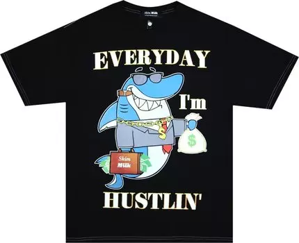 Футболка Skim Milk Everyday I'm Hustlin' Tee 'Black', черный