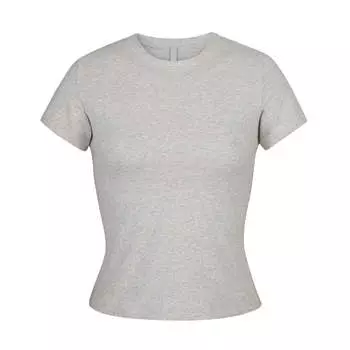 Футболка SKIMS Cotton Jersey, цвет Light Heather Grey