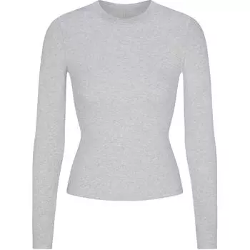 Футболка SKIMS Regular, женская, светло-серая/пепельно-серая, LIGHT HEATHER GREY/Light Heather Gray