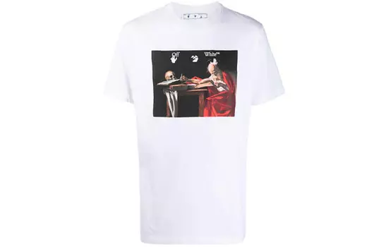 Футболка Slim Fit Caravaggio Saint Jerome с надписью Off-White, белый