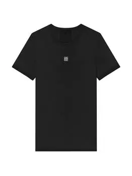 Футболка Slim Fit из хлопка с логотипом 4G Givenchy, черный