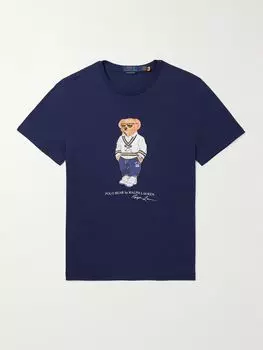 Футболка Slim-Fit из хлопкового джерси с логотипом POLO RALPH LAUREN, серый
