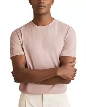 Футболка Slim Fit с круглым вырезом REISS, розовый