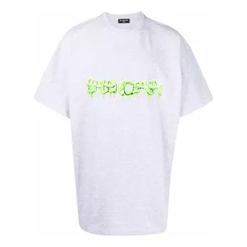 Футболка slime oversized t-shirt 'grey green' Balenciaga, серый