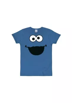 Футболка Slimfit Cookie Monster - Лицо LOGOSHIRT, цвет Azure Blue