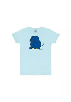 Футболка Slimfit Шоу с мышкой - слоном LOGOSHIRT, светло-голубой