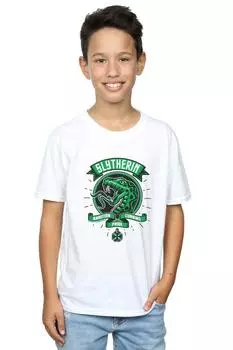 Футболка Слизерина с гербом мультяшек Harry Potter, белый