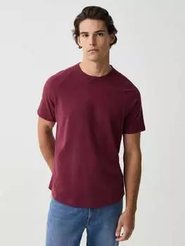 Футболка Slub из джерси с круглым вырезом Ovs, цвет burgundy