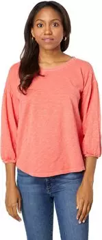 Футболка Slub из джерси с открытыми рукавами 3/4 и круглым вырезом Mod-o-doc, цвет Coral Reef