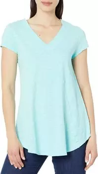 Футболка Slub из джерси с V-образным вырезом и швами Mod-o-doc, цвет Aqua Glass
