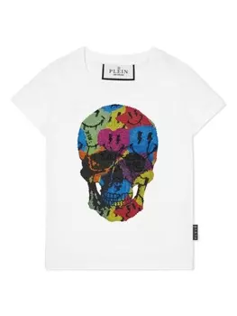 Футболка Smile с кристаллами Philipp Plein, белый
