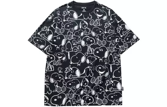 Футболка Snoopy X Life Collection унисекс, черная Anta, черный