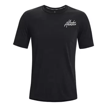 Футболка snow wash tee 'black white' Under Armour, черный