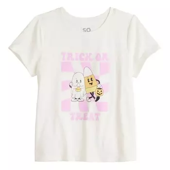 Футболка SO Core для девочек 6–20 лет обычного и большого размера, цвет Halloween Friends