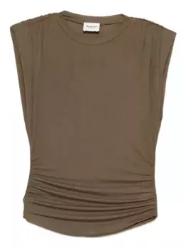 Футболка со сборками на плечах MARANT TOILE, зеленый