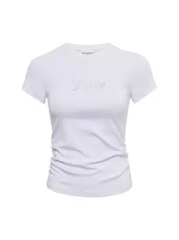 Футболка со сборками в горошек Juicy By Juicy Couture, белый