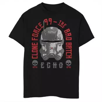 Футболка со шлемом «Звездные войны» The Bad Batch Echo для мальчиков 8–20 лет и портретом Licensed Character