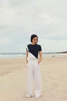 Футболка со швом сзади ZARA, темно-синий