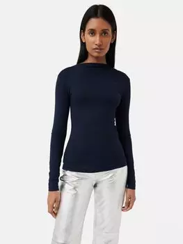 Футболка со складками с длинными рукавами Jigsaw, темно-синий