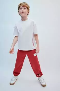 Футболка со слоганом и этикеткой ZARA, цвет White/Red