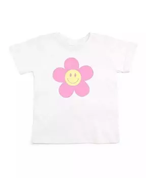 Футболка со смайликом «Дейзи для маленьких и больших девочек» Sweet Wink, белый