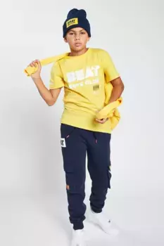 Футболка со смелым слоганом «Штрих-код» Beat Boyz Club, желтый