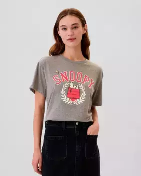 Футболка со Снупи Gap, серый