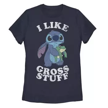 Футболка со стежком и лягушкой Disney Lilo & Stitch для юниоров "I Like Gross Stuff" Licensed Character