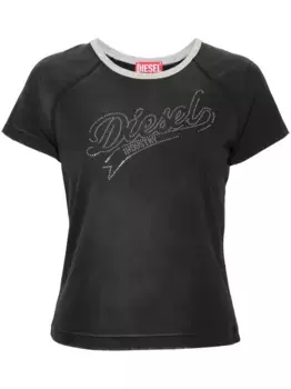 Футболка со стразами DIESEL, черный