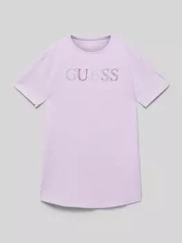 Футболка со стразами Guess, сиреневый