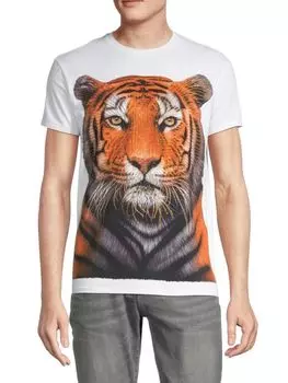 Футболка со стразами и рисунком тигра Heads Or Tails, белый