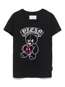 Футболка со стразами Philipp Plein Junior, черный