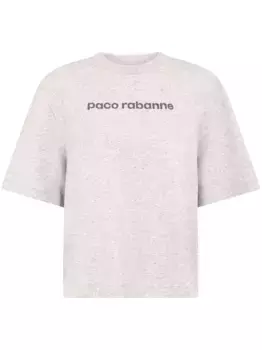 Футболка со стразами Rabanne, серый