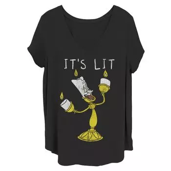 Футболка со свечой Juniors' Plus Disney Beauty And The Beast Licensed Character