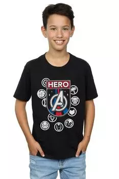 Футболка со значком героя Marvel, черный