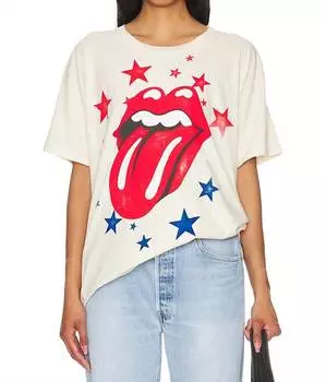 Футболка со звездами Rolling Stones Merch в грязно-белом цвете DAYDREAMER