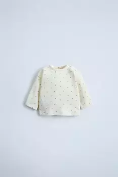 Футболка со звездой ZARA, экрю