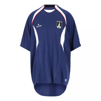 Футболка soccer t-shirt oversized 'blue' Balenciaga, синий