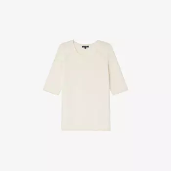Футболка Soeur тонкой вязки, экрю