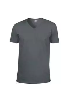 Футболка Soft Style с V-образным вырезом и короткими рукавами Gildan, серый
