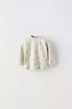 Футболка soft touch с совой ZARA, серый мергель